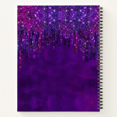 New beginnings Purple faux glitter Drips large Notitieboek (Achterkant)