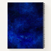 New beginnings royal blue faux glitter large notitieboek (Achterkant)