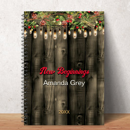 New beginnings Rustic Country greenery lights Notitieboek