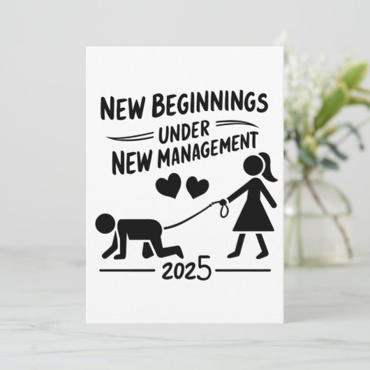New Beginnings Under New Managment 2025 Feestdagenkaart (Staand voorkant)
