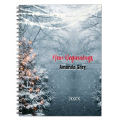 New beginnings woodland white tree custom notitieboek (Voorkant)