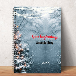 New beginnings woodland white tree custom notitieboek