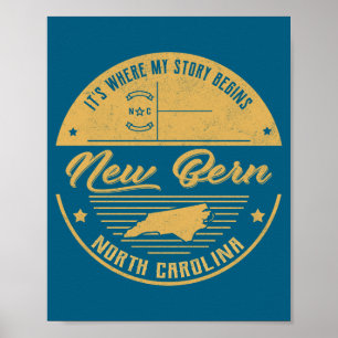 New Bern North Carolina Daar begint mijn verhaal Poster