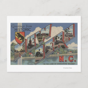 New Bern, North Carolina - Large Letter Scenes Briefkaart