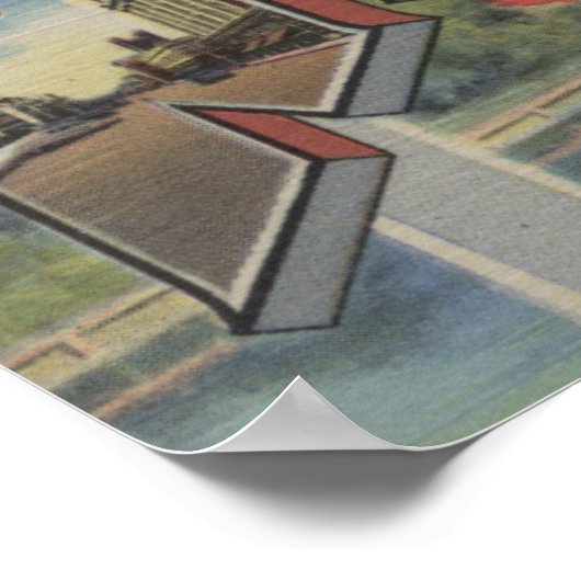 New Bern, North Carolina - Large Letter Scenes Poster (Hoek)