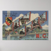 New Bern, North Carolina - Large Letter Scenes Poster (Voorkant)