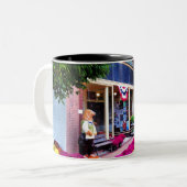 New Bern, North Carolina Tweekleurige Koffiemok (Voorkant links)