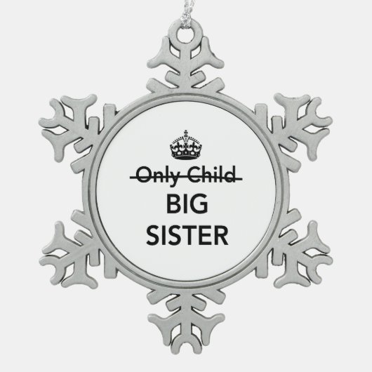 New Big Sister Tin Sneeuwvlok Ornament (Voorkant)
