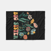 New Big Sister Wildflower First Birthday &amp; Bab Fleece Deken (Voorkant (Horizontaal))