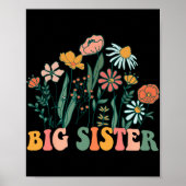 New Big Sister Wildflower First Birthday &amp; Bab Poster (Voorkant)