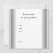 NEW Birthday Party Black Silver Invitation Kaart (Achterkant)