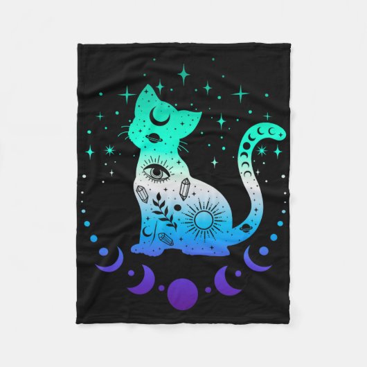 New Blue Gay Male Mlm Pride Flag, Astrology Cat  Fleece Deken (Voorkant)