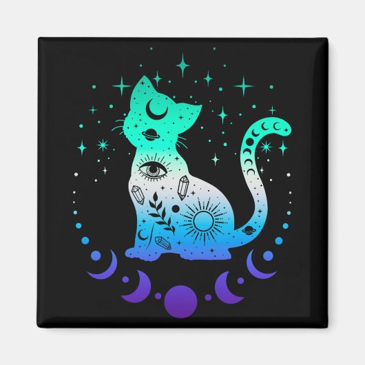 New Blue Gay Male Mlm Pride Flag, Astrology Cat  Magneet (Voorkant)