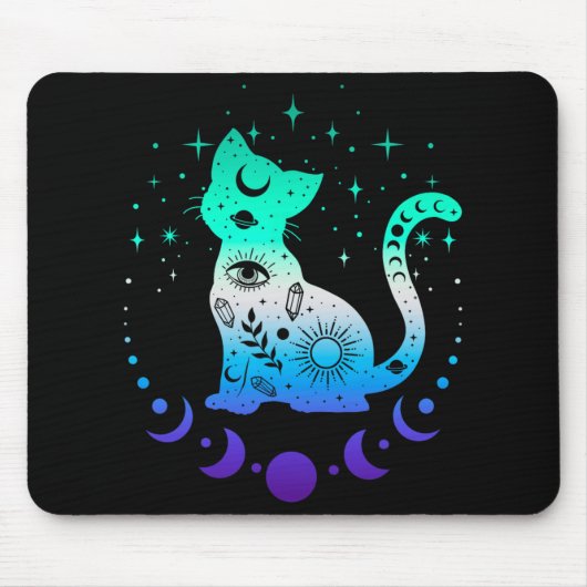New Blue Gay Male Mlm Pride Flag, Astrology Cat  Muismat (Voorkant)