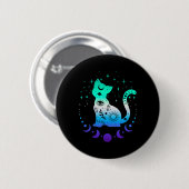 New Blue Gay Male Mlm Pride Flag, Astrology Cat  Ronde Button 5,7 Cm (Voorkant /achterkant)