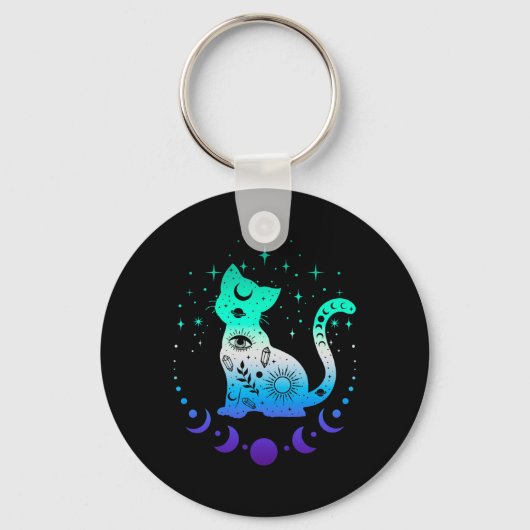 New Blue Gay Male Mlm Pride Flag, Astrology Cat Sleutelhanger (Voorkant)