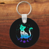 New Blue Gay Male Mlm Pride Flag, Astrology Cat Sleutelhanger (Voorkant)