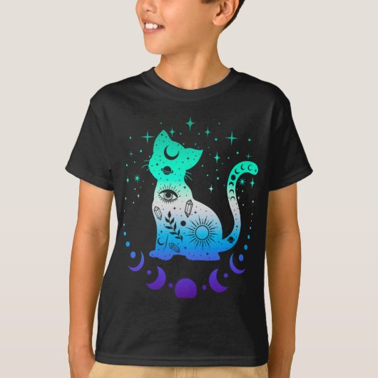 New Blue Gay Male Mlm Pride Flag, Astrology Cat  T-shirt (Voorkant)
