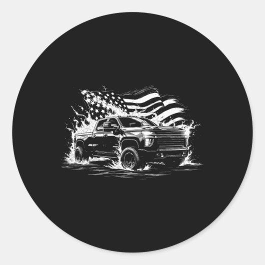 New Body Style Silverado Truck 2500 Crew Cab Patri Ronde Sticker (Voorkant)