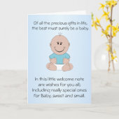 New Born Baby Boy Kaart (Gele Bloem)