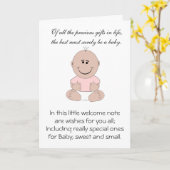 New Born Baby Girl Kaart (Gele Bloem)