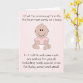 New Born Baby Girl Kaart (Gele Bloem)