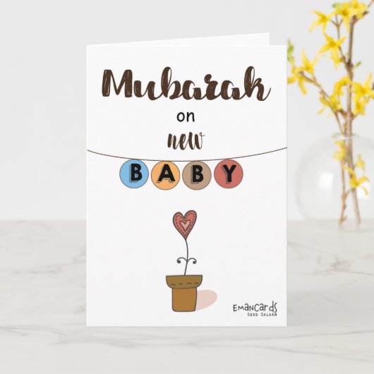 New Born - Cute Baby Plant Kaart (Gele Bloem)