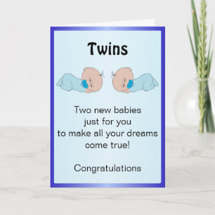New Born Twin Boys Gepersonaliseerd Kaart