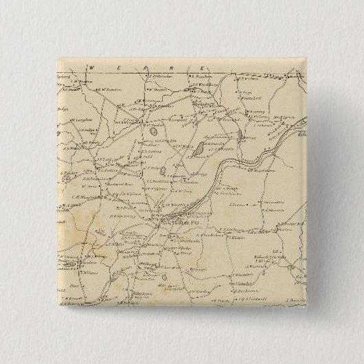 New Boston, Hillsborough Co. Vierkante Button 5,1 Cm (Voorkant)