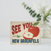 New Braunfels Texas Apple - Vintage Travel Briefkaart (Staand voorkant)