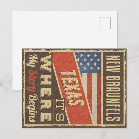 New Braunfels Texas Briefkaart (Voorkant / Achterkant)