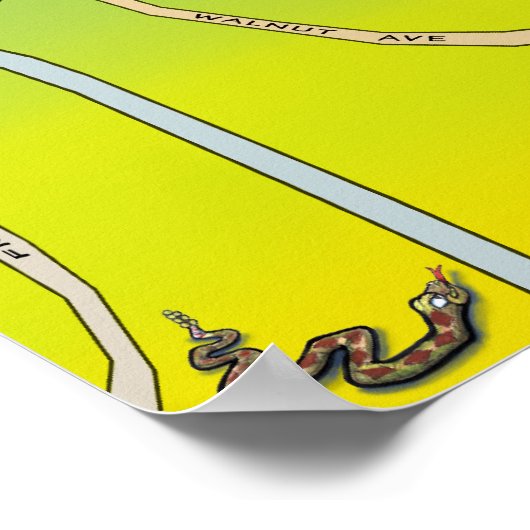 New Braunfels Texas Cartoon Map Poster (Hoek)