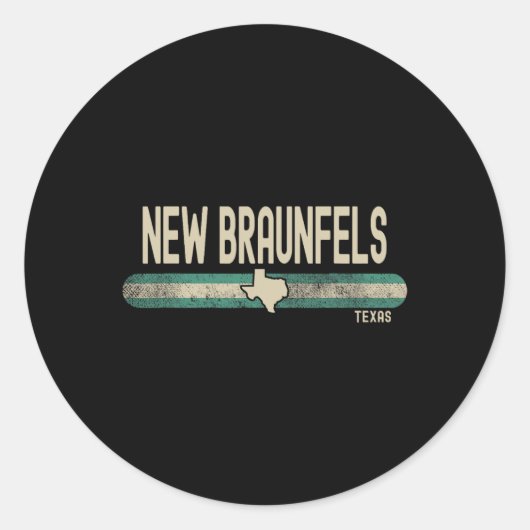 New Braunfels Tx Texas Travel & 80s Style Ronde Sticker (Voorkant)