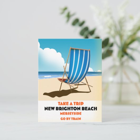 New Brighton Beach Merseyside Briefkaart (Staand voorkant)