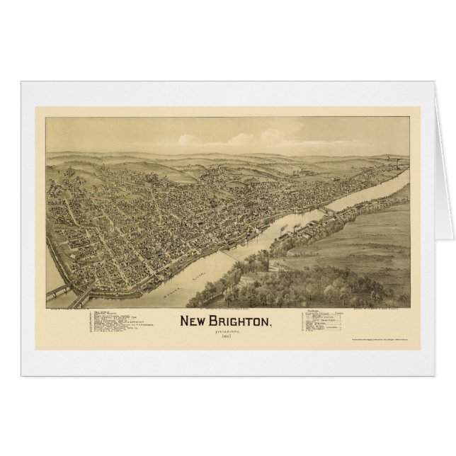 New Brighton, PA Panoramic Map - 1901 (Voorkant Horizontaal)