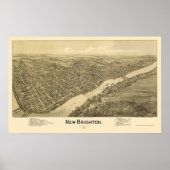 New Brighton, PA Panoramic Map - 1901 Poster (Voorkant)
