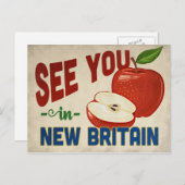 New Britain Connecticut Apple - Vintage Travel Briefkaart (Voorkant / Achterkant)