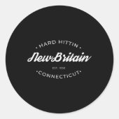 New Britain Ct Hard Hittin  Ronde Sticker (Voorkant)