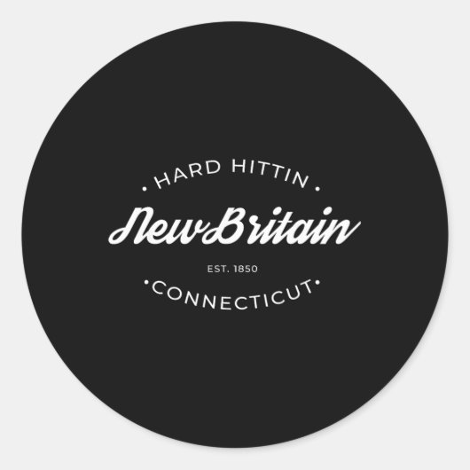 New Britain Ct Hard Hittin  Ronde Sticker (Voorkant)