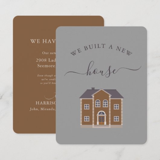 New Brown House We verhuisden de aankondiging (Voorkant / Achterkant)