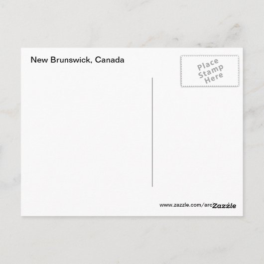 New Brunswick Canada Briefkaart (Achterkant)
