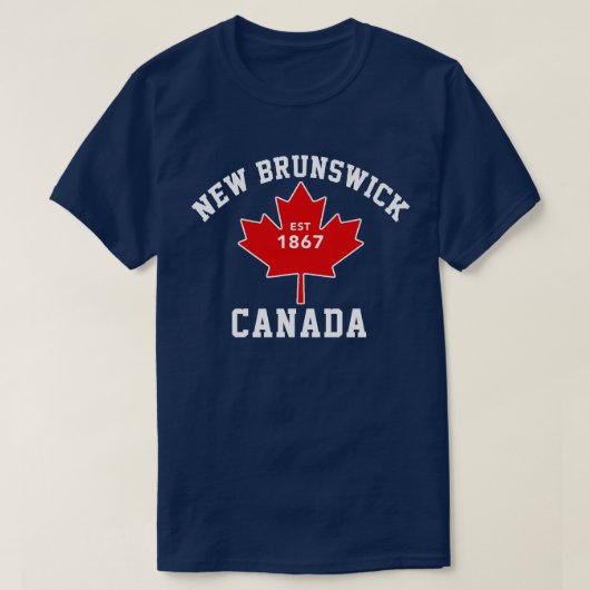 New Brunswick Canada Est.1867 Patriotic T Shirt (Design voorkant)