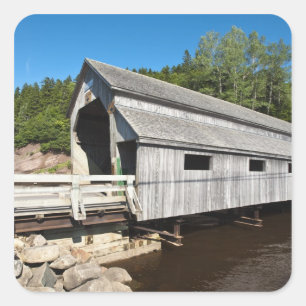 New Brunswick, Canada. Ierse rivier bedekt Vierkante Sticker