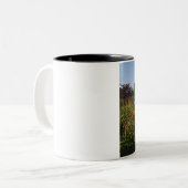 New Brunswick, Canada. Kingsbrae Garden in St. Tweekleurige Koffiemok (Voorkant links)