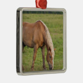 New Brunswick, Canada. Paarden in het veld. Metalen Ornament (Rechts)