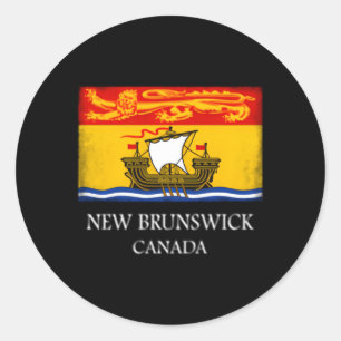 New Brunswick Canada Provinciale Vlag Canada Dag Ronde Sticker