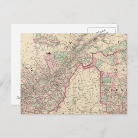 New Brunswick en Quebec Briefkaart (Voorkant / Achterkant)