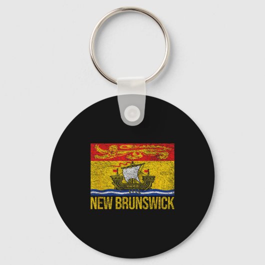 New Brunswick Flag Canada Sleutelhanger (Voorkant)