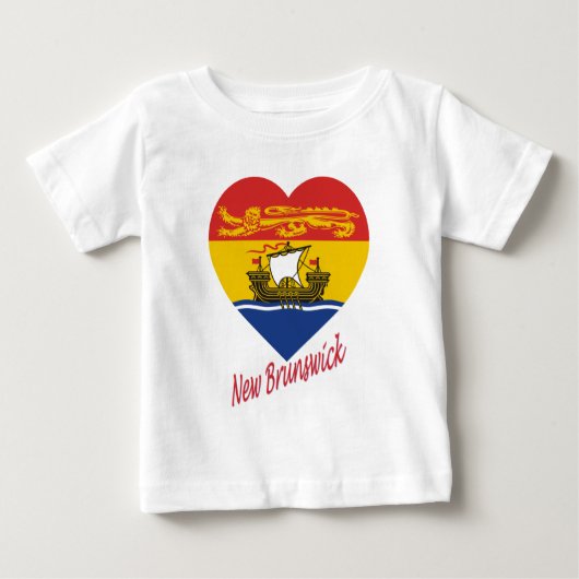 New Brunswick Flag Heart met naam (Voorkant)