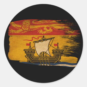 New Brunswick Flag Ronde Sticker